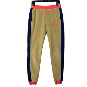 Nike Sportswear Polar Fleece Jogger Sweatpants Bronze Navy Orange Size Small